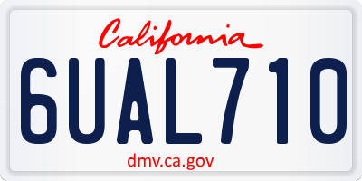 CA license plate 6UAL710