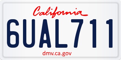 CA license plate 6UAL711