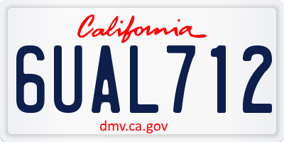 CA license plate 6UAL712