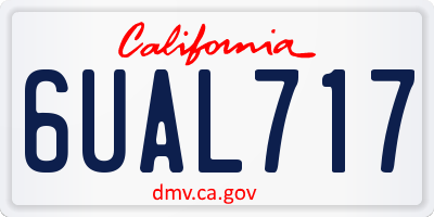 CA license plate 6UAL717