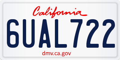 CA license plate 6UAL722