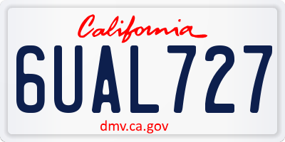 CA license plate 6UAL727
