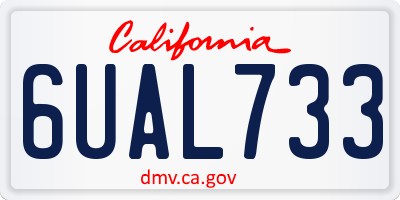 CA license plate 6UAL733