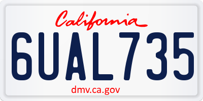 CA license plate 6UAL735