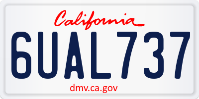 CA license plate 6UAL737