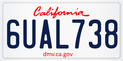 CA license plate 6UAL738