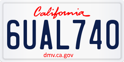 CA license plate 6UAL740