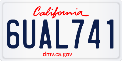 CA license plate 6UAL741