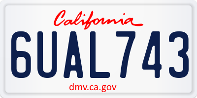 CA license plate 6UAL743