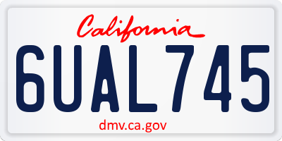 CA license plate 6UAL745