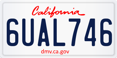 CA license plate 6UAL746