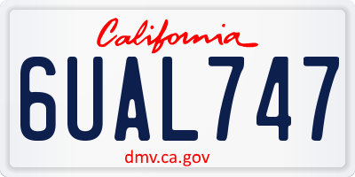 CA license plate 6UAL747