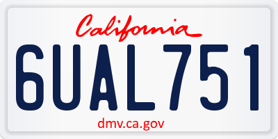 CA license plate 6UAL751