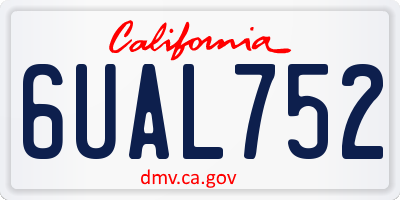 CA license plate 6UAL752