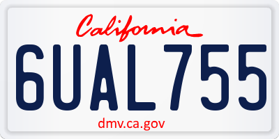 CA license plate 6UAL755