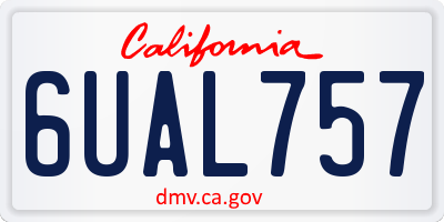 CA license plate 6UAL757