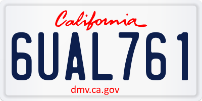 CA license plate 6UAL761