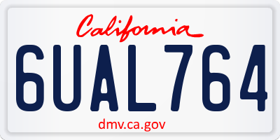 CA license plate 6UAL764
