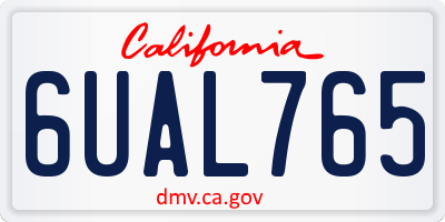 CA license plate 6UAL765
