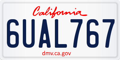 CA license plate 6UAL767