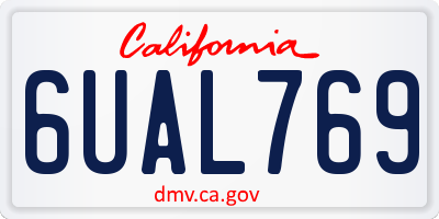 CA license plate 6UAL769
