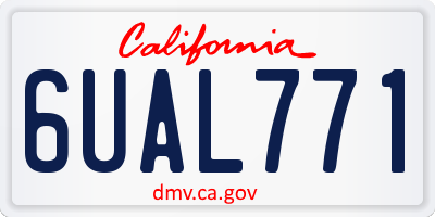 CA license plate 6UAL771