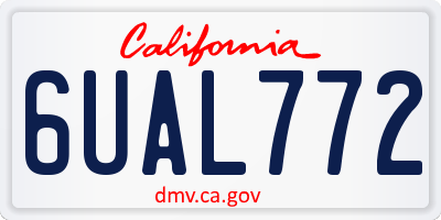 CA license plate 6UAL772