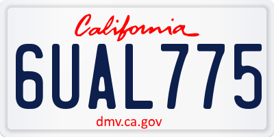 CA license plate 6UAL775