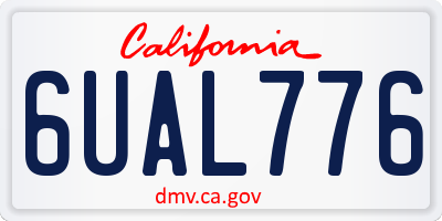 CA license plate 6UAL776