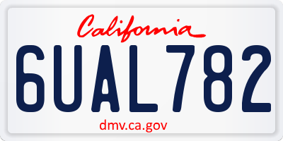 CA license plate 6UAL782