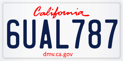 CA license plate 6UAL787