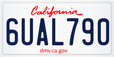 CA license plate 6UAL790