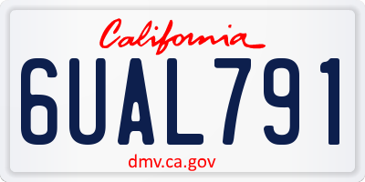 CA license plate 6UAL791
