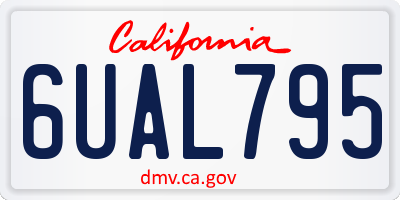 CA license plate 6UAL795