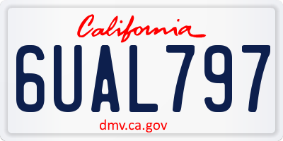CA license plate 6UAL797