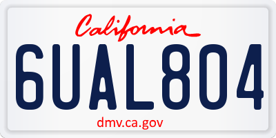 CA license plate 6UAL804