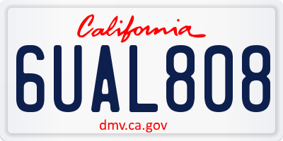 CA license plate 6UAL808