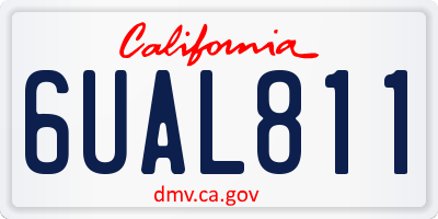 CA license plate 6UAL811