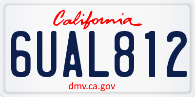CA license plate 6UAL812