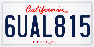 CA license plate 6UAL815