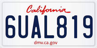 CA license plate 6UAL819
