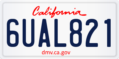 CA license plate 6UAL821