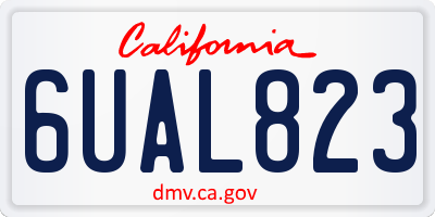 CA license plate 6UAL823