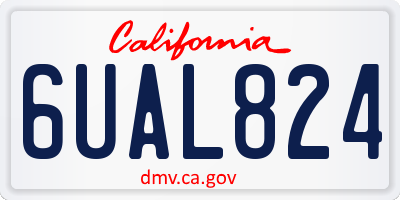 CA license plate 6UAL824
