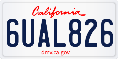 CA license plate 6UAL826