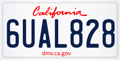 CA license plate 6UAL828