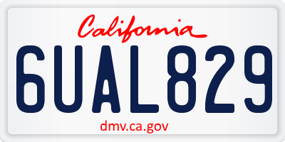 CA license plate 6UAL829