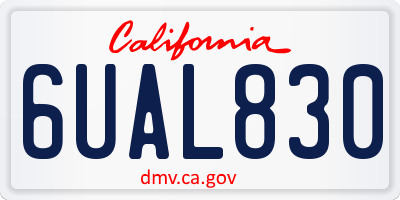 CA license plate 6UAL830