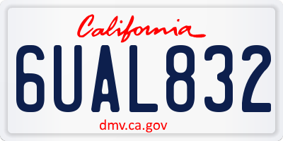 CA license plate 6UAL832