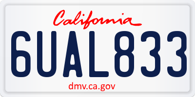 CA license plate 6UAL833